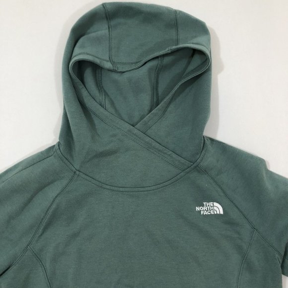 North Face Women's Green Hoodie Sweater Medium Wash Reg Fit Size Small S - Picture 4 of 12